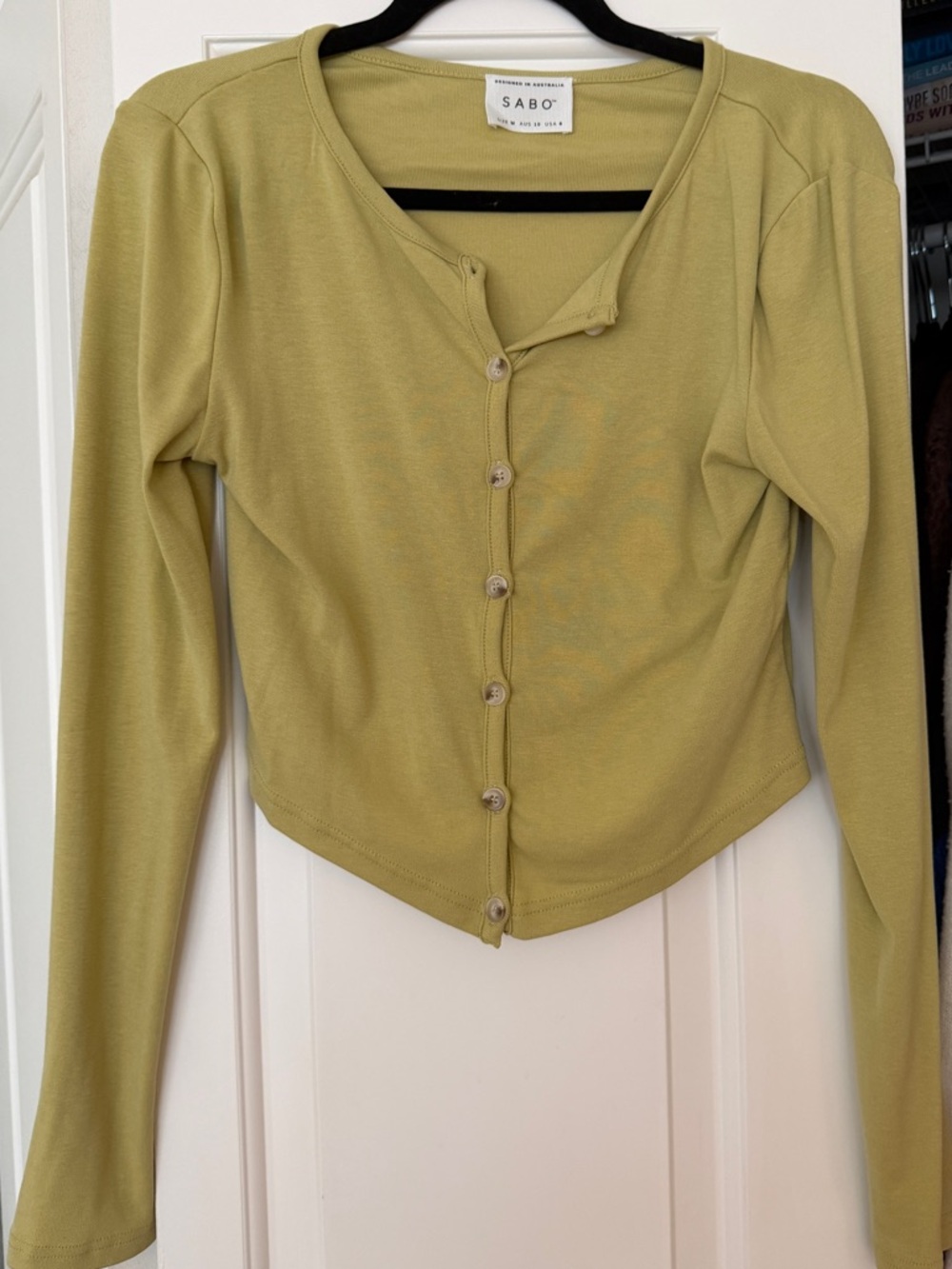 Sabo Skirt Olive Green Button-Front Long Sleeve Top